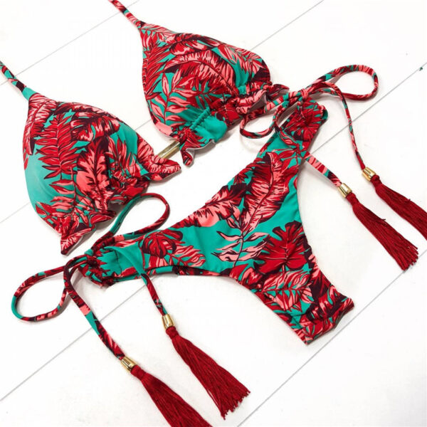 Burgundy/Baby Blue Bikini Swimsuit - Image 5