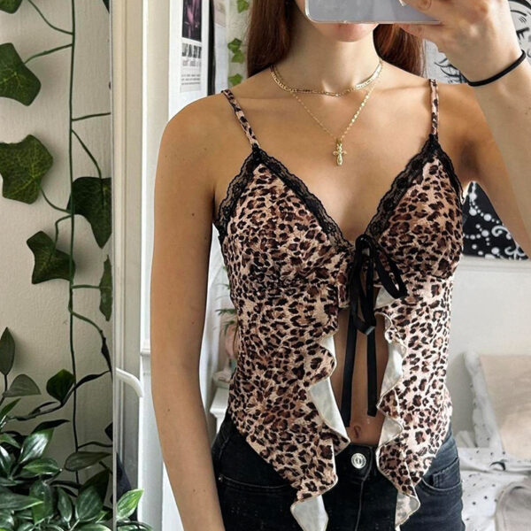 Leopard Print Lace Top - Image 3