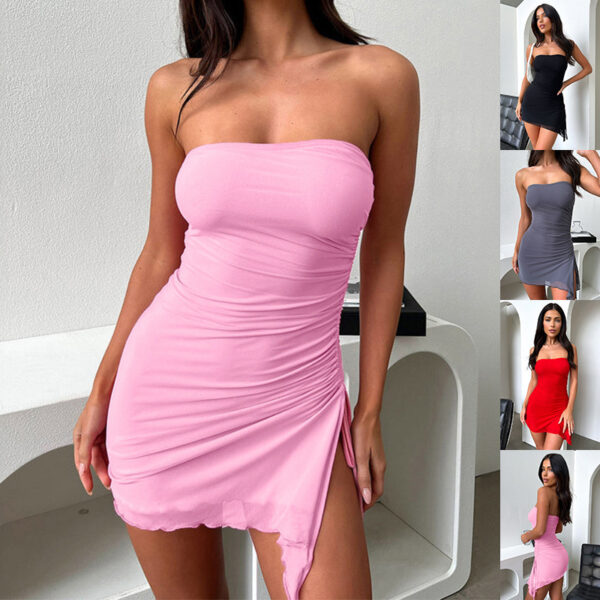 Y2K Tube-top Split Dress Backless Short Dresses For Women